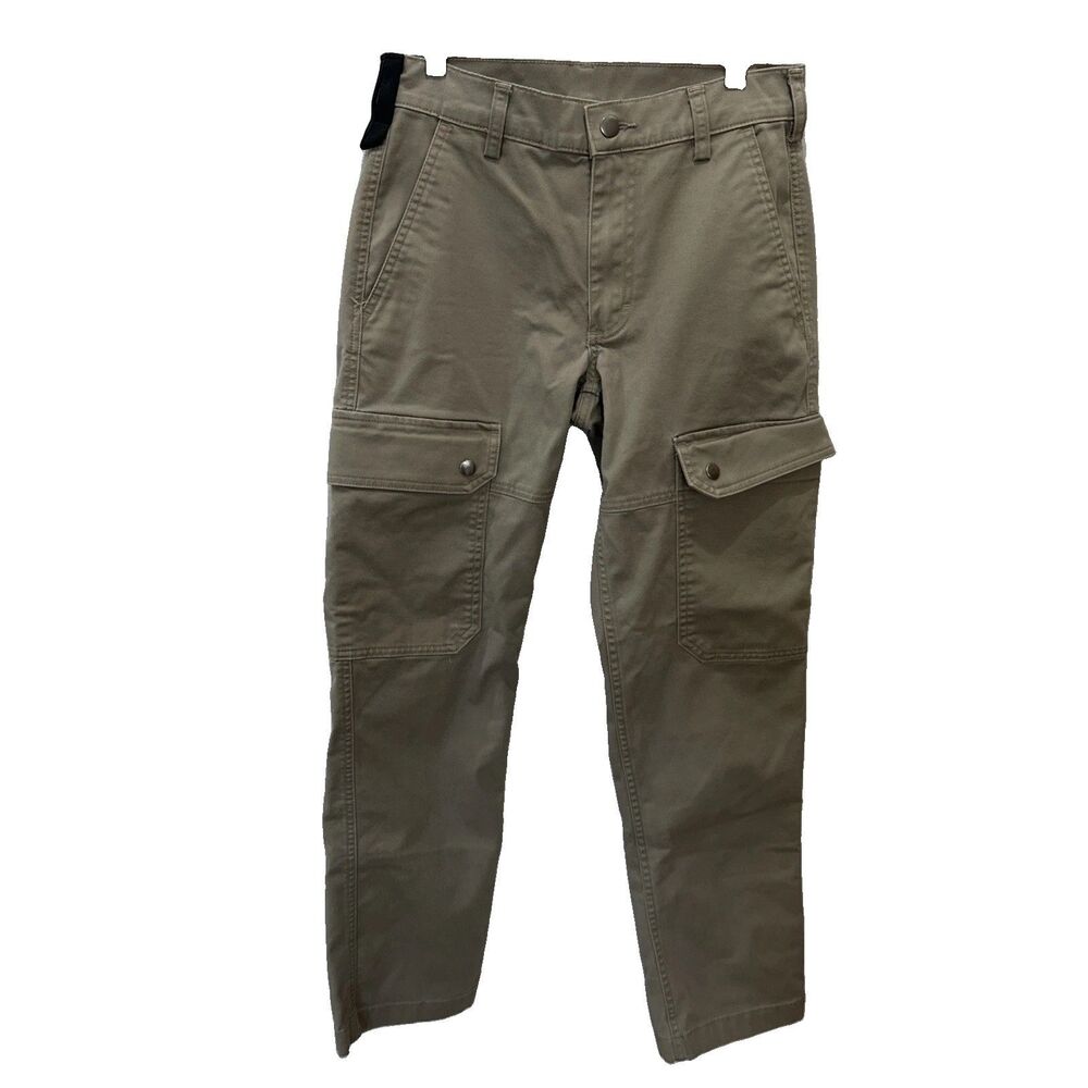 Duluth Trading Co 40 Grit Men’s Cargo Work Pants 32 x 28" Khaki Beige Flex Twill